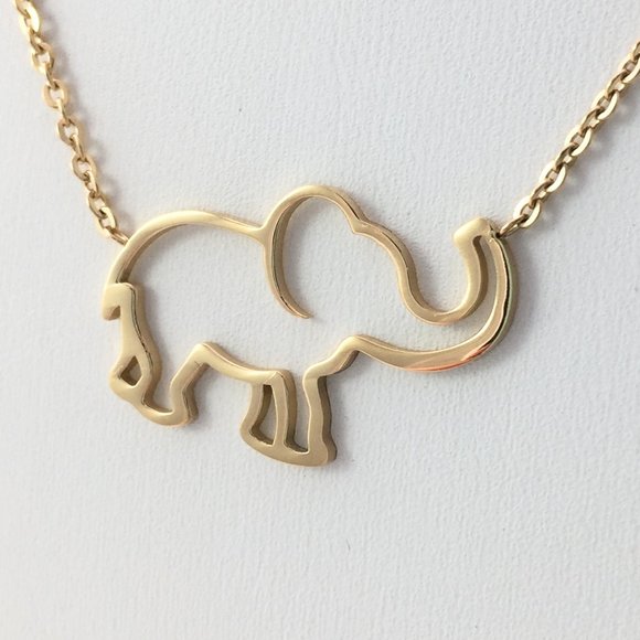 Jewelry - Jewelry necklace elephant luck lucky yellow gold tone dainty minimalist new